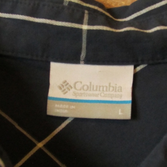 Columbia Blue Plaid Casual Button Down Shirt - Picture 2 of 3